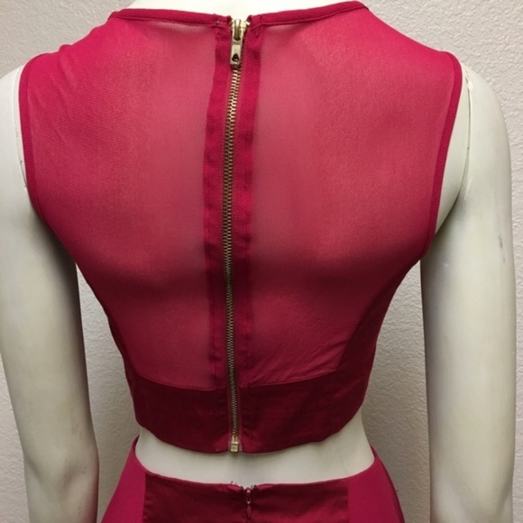 Women’s Fuchsia Cutout Fit-and-Flare Dress - Picture 3 of 6